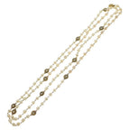 Chanel Vintage Faux Pearl Long Pendant Chain White Gold — view 2
