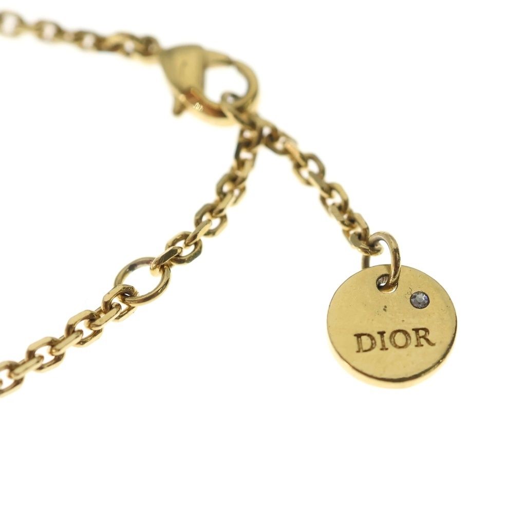 Dior Petit CD Star Motif Rhinestone Bracelet Gold Chain — view 5