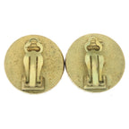 Chanel CC Logo Round Earrings Gold Black — view 2
