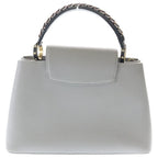 Louis Vuitton Capucines PM 2-Way Shoulder Bag Gray Taurillon Leather Gold — view 2