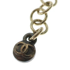 Chanel CC Logo Rhinestone Heart Pendant Chain Gold Black — view 6