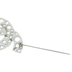 Chanel CC Logo Rhinestone Brooch Pin Badge Silver — view 6