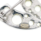 Chanel CC Logo Rhinestone Brooch Pin Badge Silver — view 5
