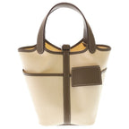 Hermes Picotin Lock PM Cargo Toilego Elan Shoulder Bag Ivory Gray Ju Etoupe Ecru