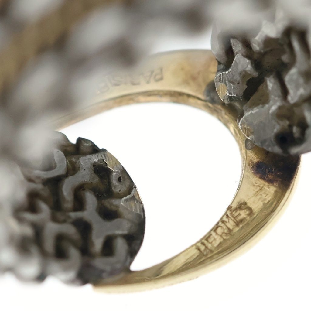 Hermes Vintage Sangled Ring Sangle de Gold Silver