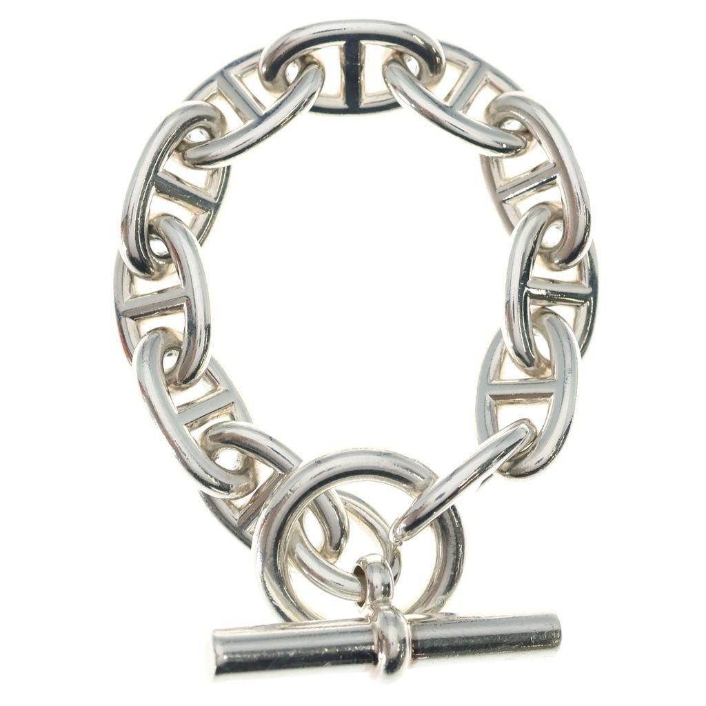 Hermes Chaine D'ancre TGM Chain Bracelet Silver