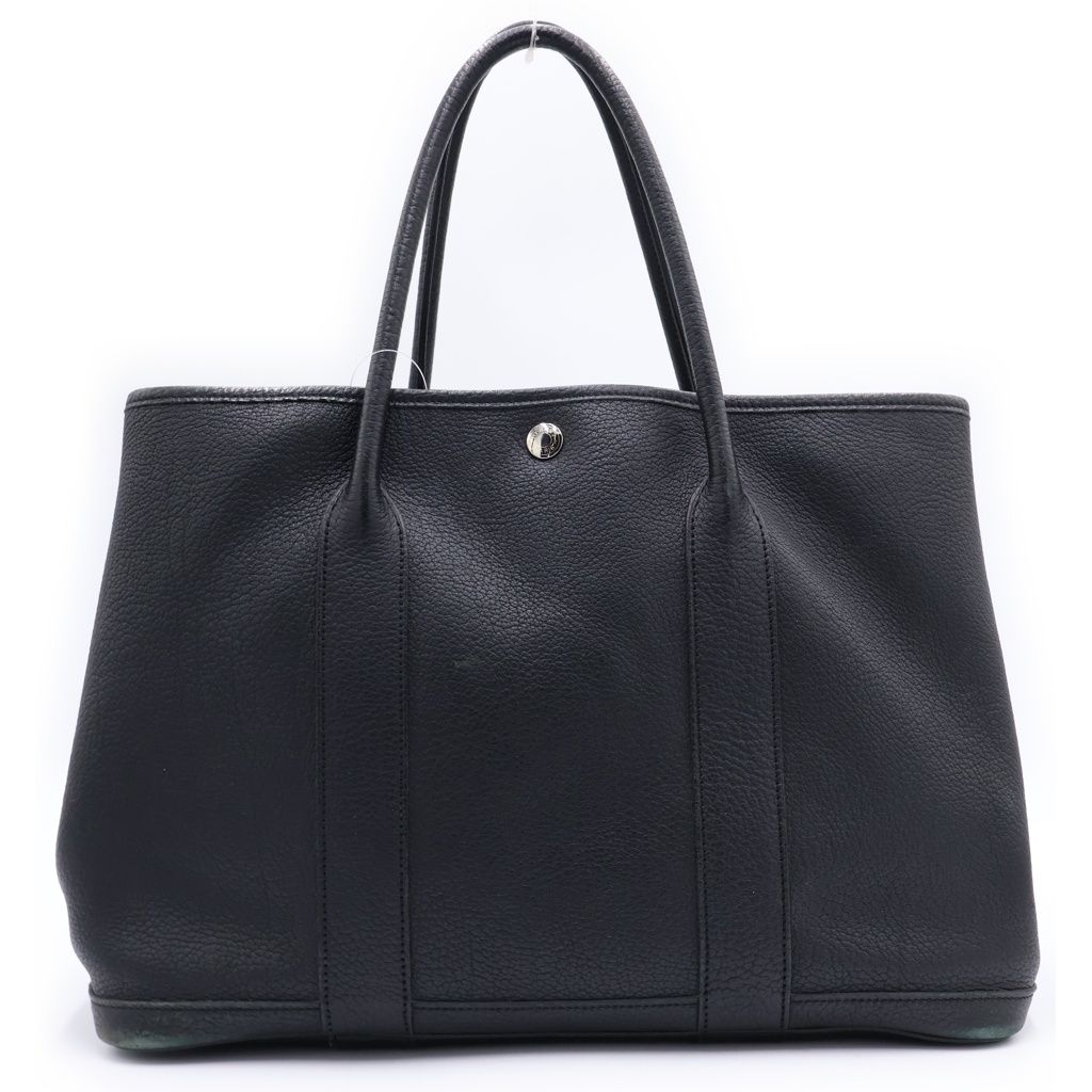 Hermes Garden Party PM Tote Black Negonda Leather Silver — view 2