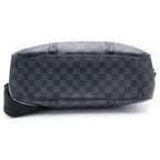Louis Vuitton Damier Graphite Tadao Shoulder Bag Tote Black Leather Silver — view 4