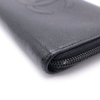 Chanel Round Wallet Card Case Black Caviar Leather Gold — view 5