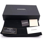 Chanel Quilted Wallet Card Case Goatskin Champagne Gold Silver — view 6