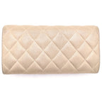 Chanel Quilted Wallet Card Case Goatskin Champagne Gold Silver — view 2