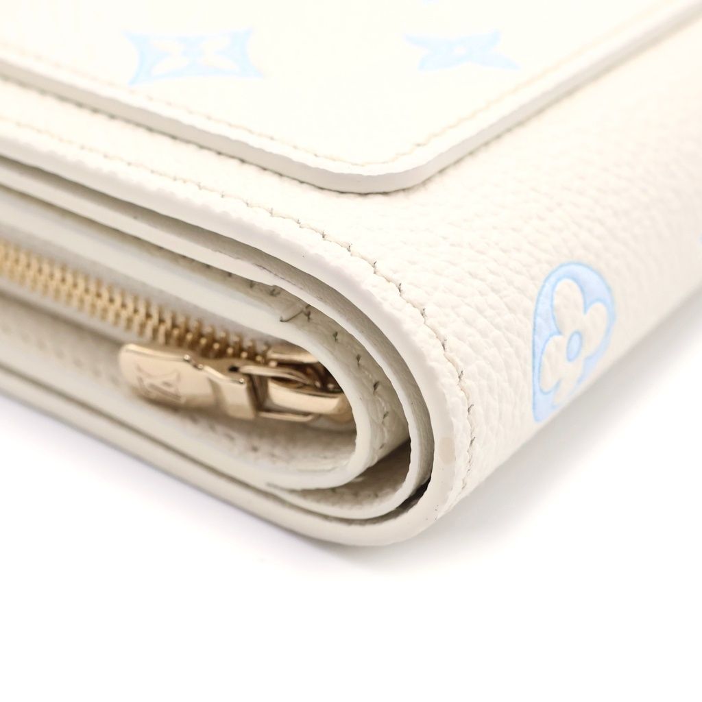 Louis Vuitton Monogram Eclipse Portefeuille Clair Bifold Wallet White Blue — view 5