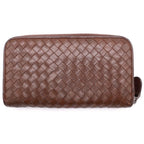 Bottega Veneta Intrecciato Round Zip Wallet Brown — view 2
