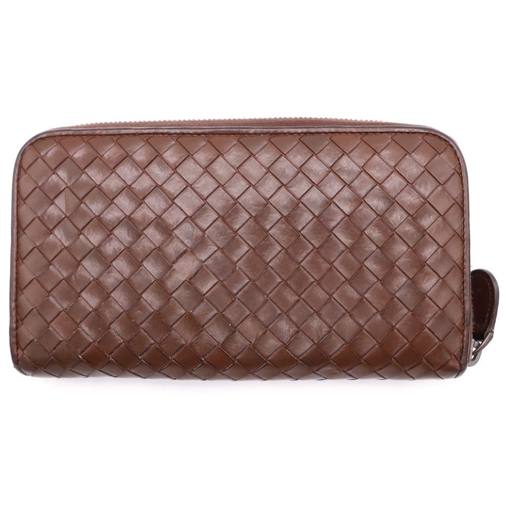 Bottega Veneta Intrecciato Round Zip Wallet Brown — view 2