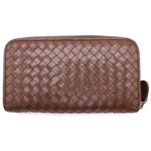 Bottega Veneta Intrecciato Round Zip Wallet Brown — view 2