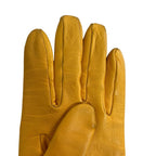 Hermes Cadena Zip Leather Gloves 7 Yellow — view 5