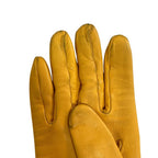 Hermes Cadena Zip Leather Gloves 7 Yellow — view 4