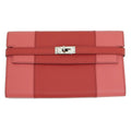 Hermes Kelly Wallet Flag Coral Corail Flamingo Pink Leather Long