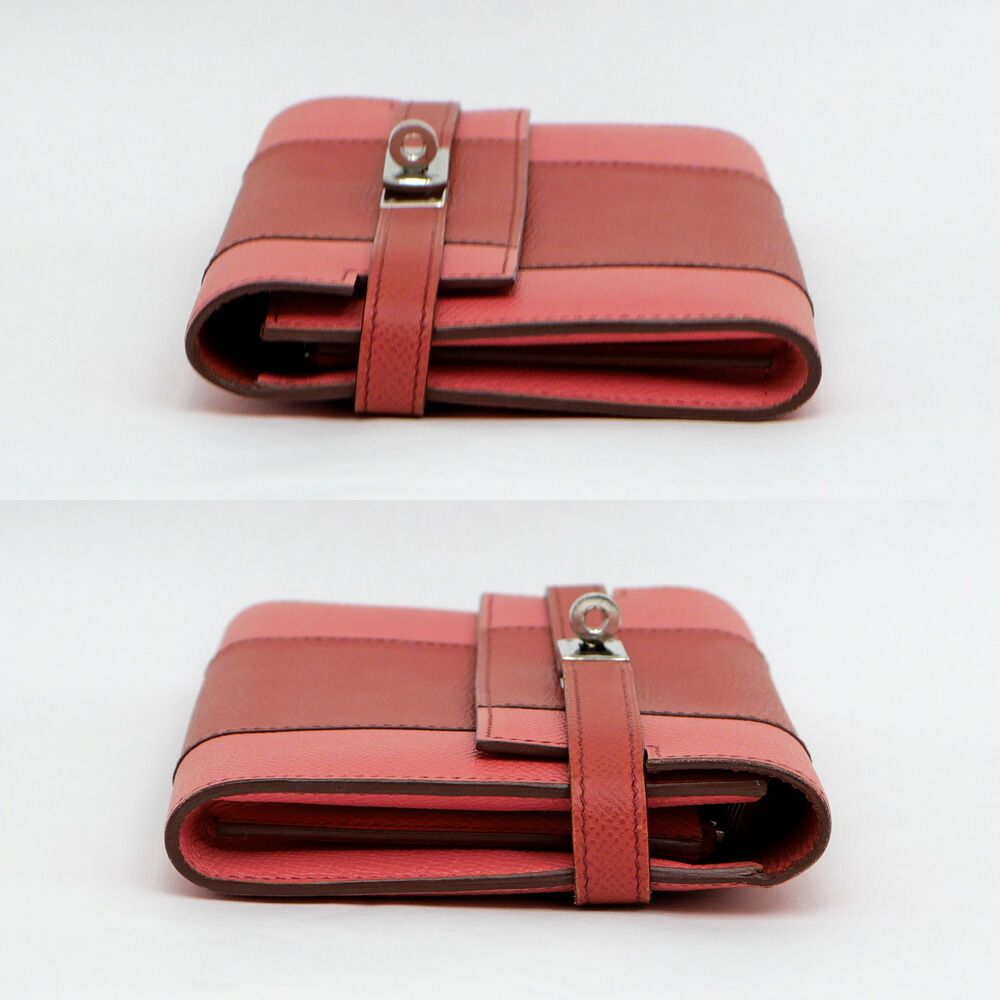 Hermes Kelly Wallet Flag Coral Corail Flamingo Pink Leather Long — view 4