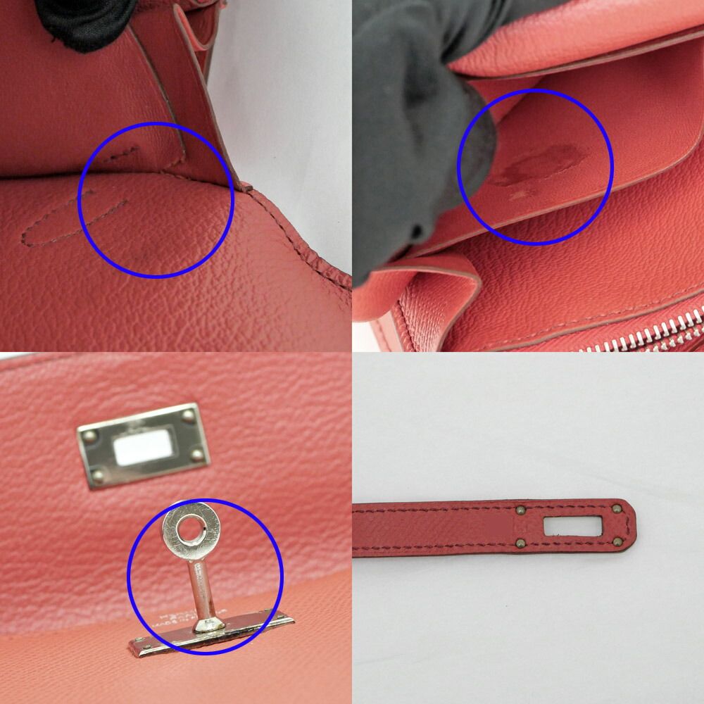 Hermes Kelly Wallet Flag Coral Corail Flamingo Pink Leather Long — view 9