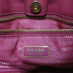 Prada Nylon Frill Gather Handbag Pink — view 7
