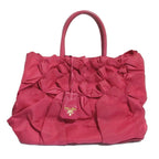 Prada Nylon Frill Gather Handbag Pink — view 2