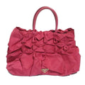 Prada Nylon Frill Gather Handbag Pink