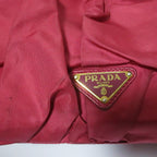 Prada Nylon Frill Gather Handbag Pink — view 5
