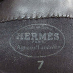 Hermes Princess Kelly Leather Gloves Mink 7 Dark Brown — view 5