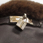 Hermes Princess Kelly Leather Gloves Mink 7 Dark Brown — view 9