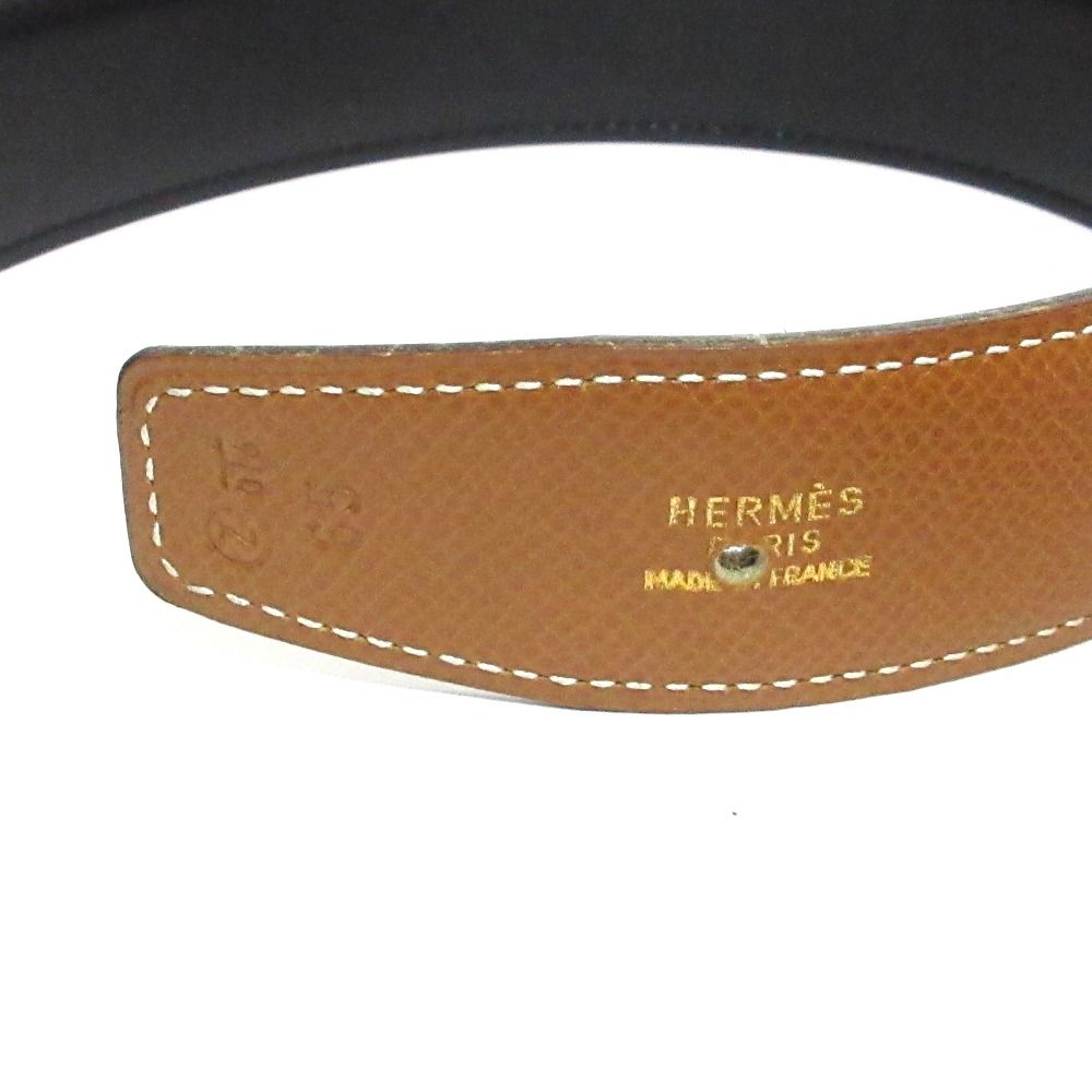 Hermes Buckle Constance Reversible Leather Belt 65 Brown Black — view 9