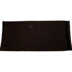 Fendi Vintage Zucca Pattern Knit Scarf Brown Black — view 5