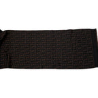 Fendi Vintage Zucca Pattern Knit Scarf Brown Black — view 4