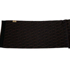 Fendi Vintage Zucca Pattern Knit Scarf Brown Black — view 3