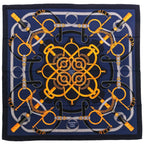 Hermes Eperon D'or Yellow Gold Spur Carre 140 Cashier Geant Large Scarf Dark