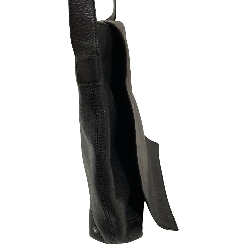 Celine Flap Leather Shoulder Bag Black — view 4