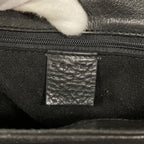 Celine Flap Leather Shoulder Bag Black — view 8