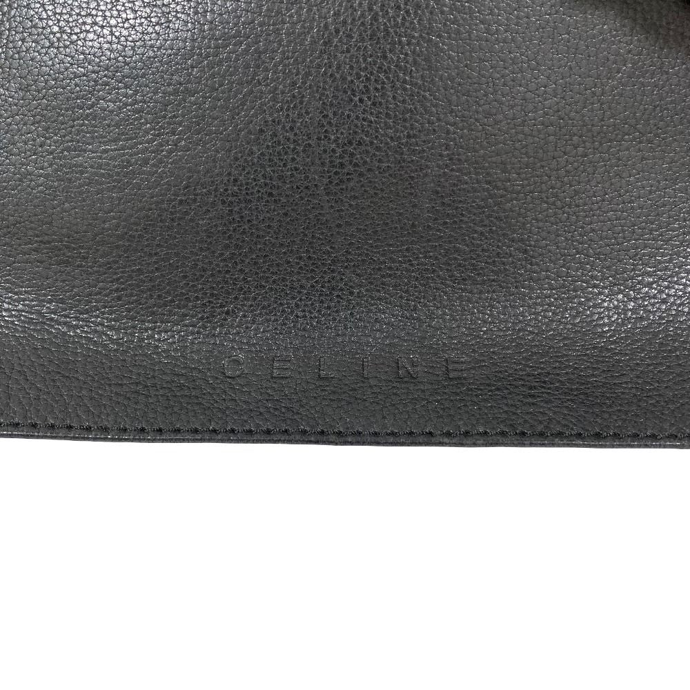 Celine Flap Leather Shoulder Bag Black — view 3