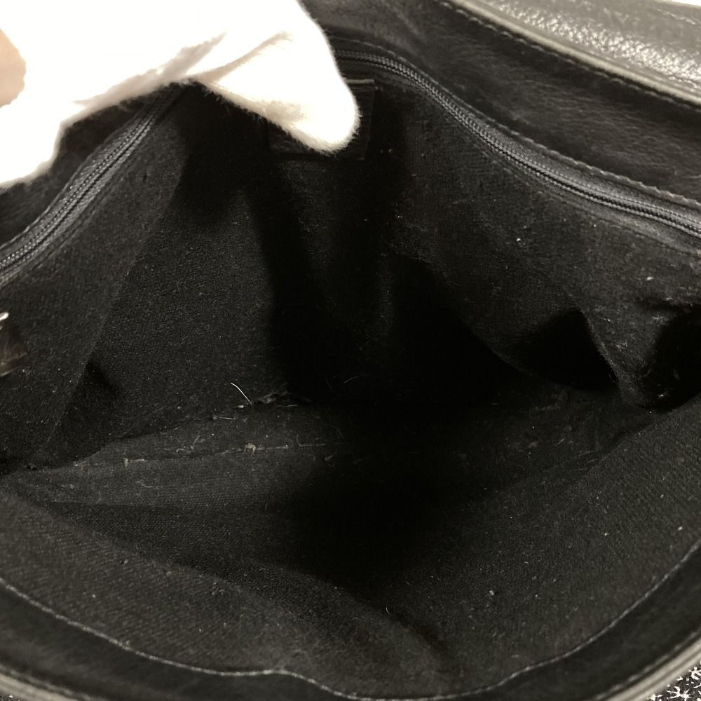 Celine Flap Leather Shoulder Bag Black — view 7