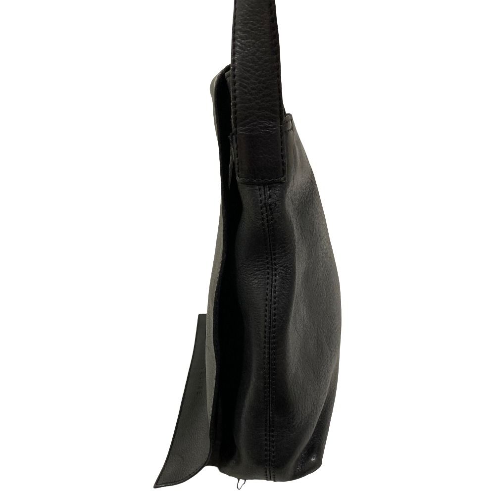 Celine Flap Leather Shoulder Bag Black — view 5