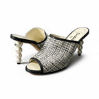 Chanel Tweed Pearl Sandal