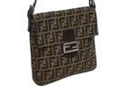 Fendi Mamma Baguette Bag Zucca Pattern Canvas Leather Brown Silver — view 4
