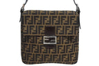 Fendi Mamma Baguette Bag Zucca Pattern Canvas Leather Brown Silver — view 2