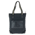 Gucci Black Silver GG Canvas Leather 019 Tote Shoulder