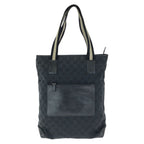 Gucci Black Silver GG Canvas Leather 019 Tote Shoulder