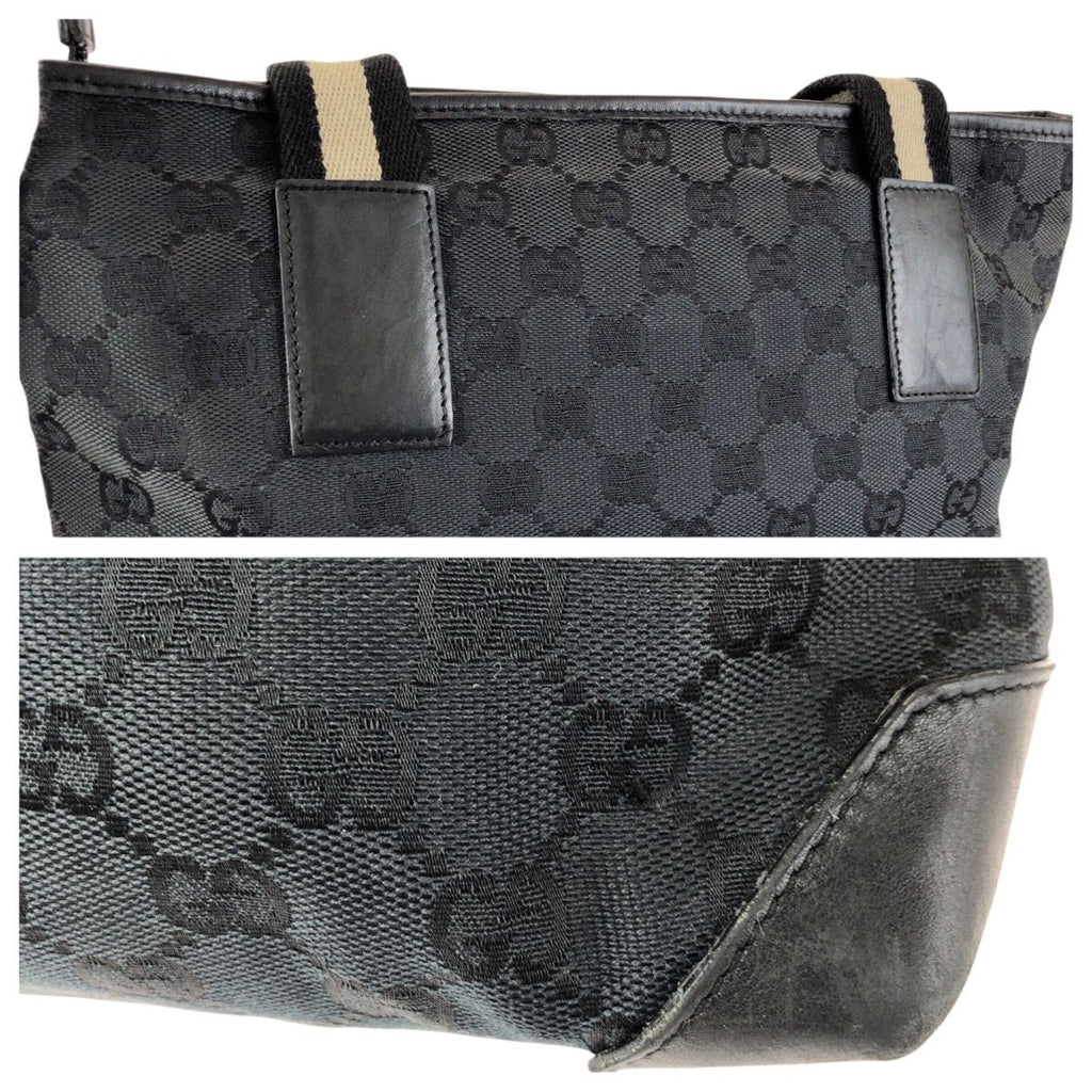 Gucci Black Silver GG Canvas Leather 019 Tote Shoulder — view 5