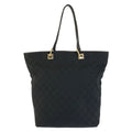 Gucci Black Gold GG Canvas Leather 002 Tote Shoulder