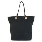 Gucci Black Gold GG Canvas Leather 002 Tote Shoulder