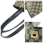 Gucci Beige Black Gold GG Canvas Leather 002 Tote Shoulder — view 6