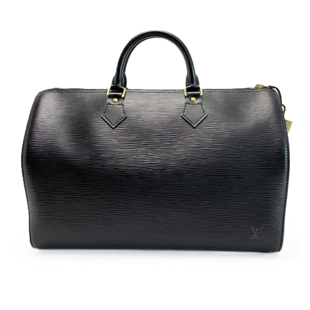 Louis Vuitton Epi Speedy 35 Boston Bag Noir Padlock &key X2